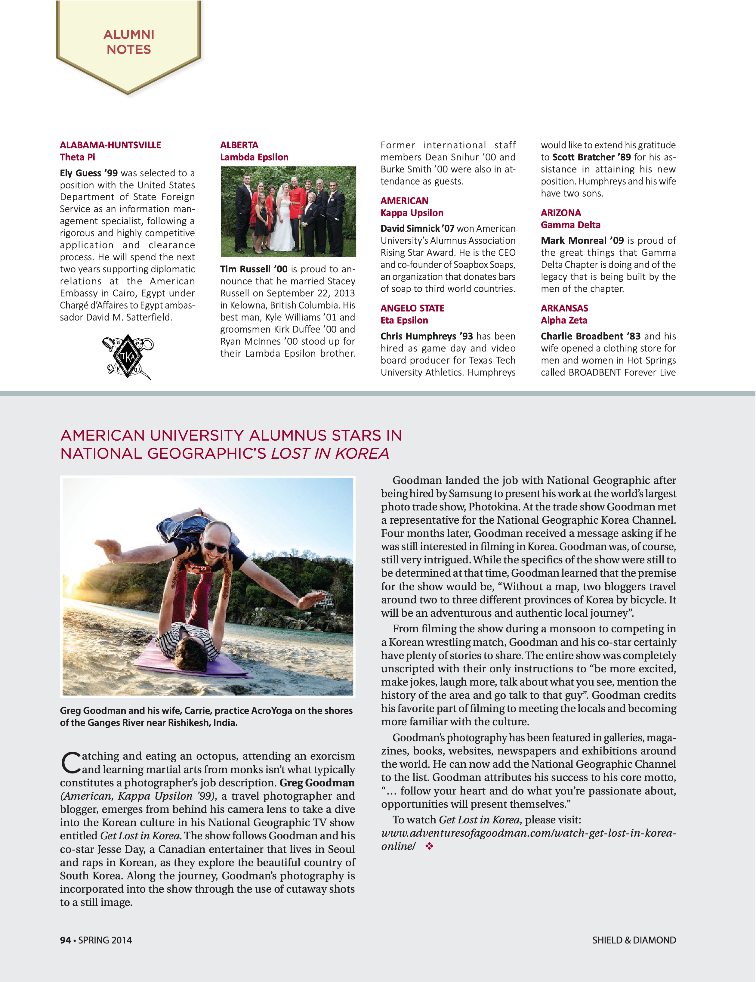 Alumni Notes, Spring 2014